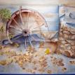 "Old Wagon Wheel"  Original Watercolor by Emilee Reed